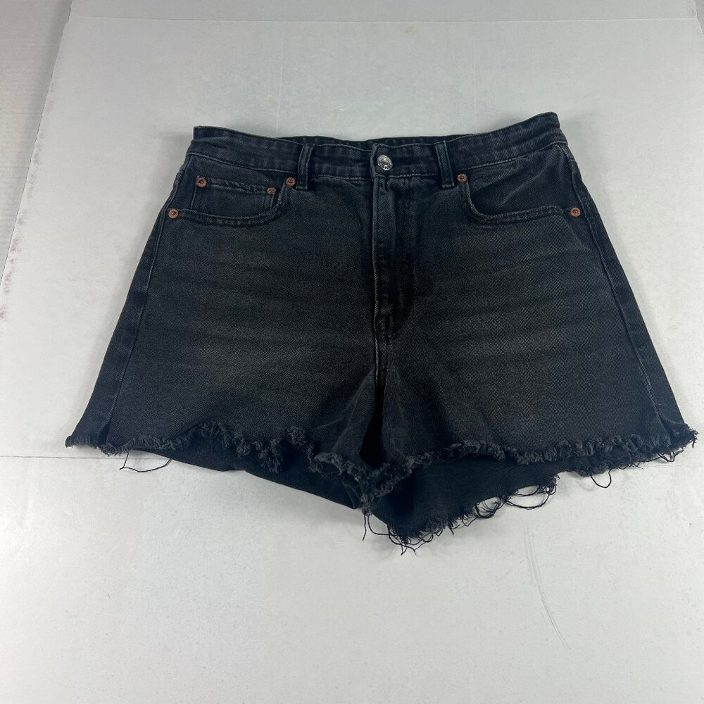 American Eagle Short Women 30 90s Boyfriend Black Cut Off Distressed Jorts Tag 6